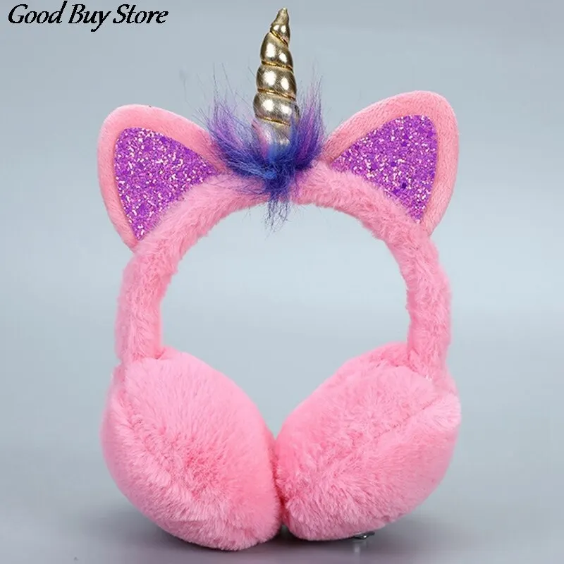 Children Cute Cat Winter Earmuffs Autumn Warm Plush Ear Cover Soft Fur Teenage Student Fashion Ears Warmer Hairbands Earflap