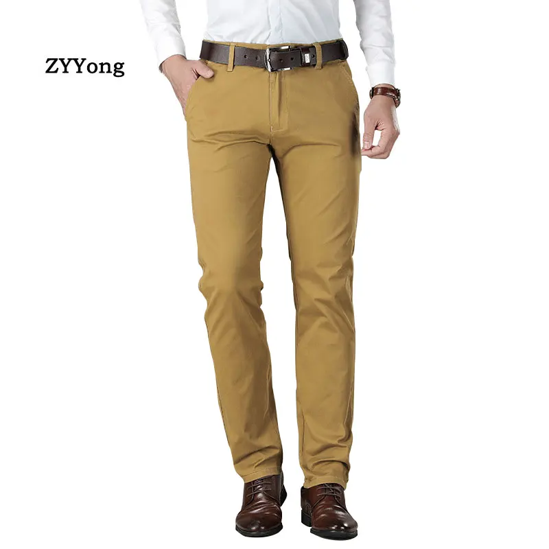 

Fashion Mens Pants High Quality Stretch Cotton Office Pants Straight Business Casual Plus Size 44 46 Male Suit Long Trousers