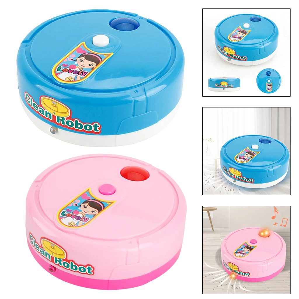 Pretend Play Aspirador de pó brinquedo para crianças, robô varrendo, brinquedo limpo com luzes, sons, limpeza, meninos e meninas