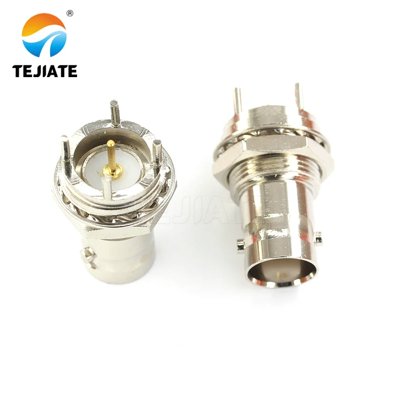 1PCS  TEJIATE Adapter BNC-KE 4-Pin Signal Conversion Connector Welding Plate Nut And Gasket