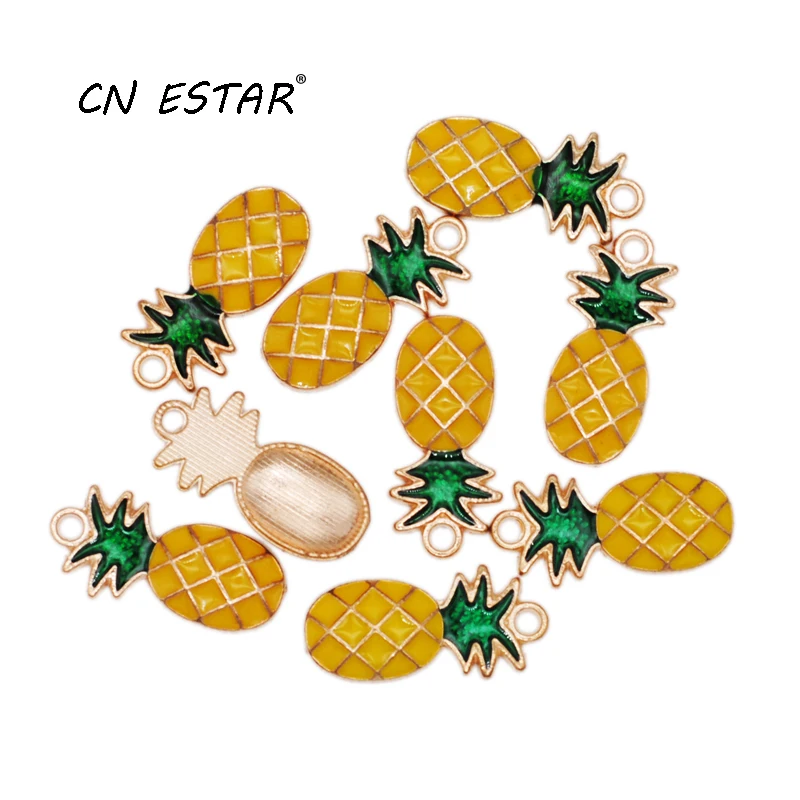 10/20/40pcs DIY Jewelry Enamel Pineapples Charms For Jewelry Making Earrings Crafting Pendants Necklaces Charms 11*24mm