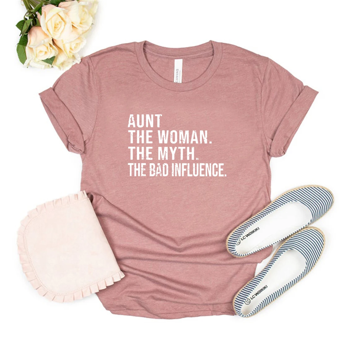 Aunt Shirt  Auntie T-Shirt Best Aunt Tshirt Aunt The Women The Myth The Bad Influence T-shirt Gift for Aunt Women Graphic Tees