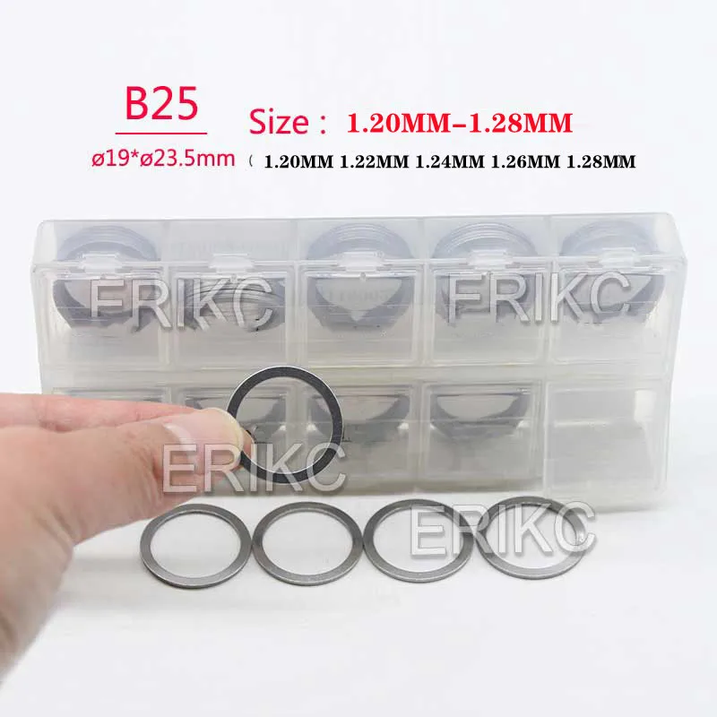 

ERIKC B25 SIZE 1.20 MM-1.28MM Adjust Copper Shim 1.20MM 1.22MM 1.24MM 1.26MM 1.28MM 150 PCS /Box FOR Fuel Injector