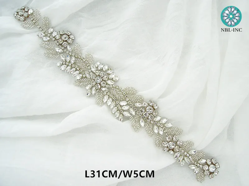 (1PC) Rhinestone bridal belt wedding applique with crystal wedding dress accessories sash belt for wedding dress WDD1017