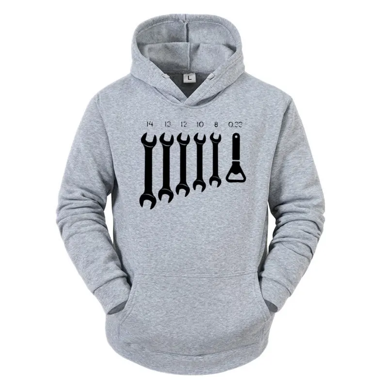 Nam Mới Ngộ Nghĩnh Cờ Lê Hàm Cờ Lê Bia Thợ Xe Tặng Áo Hoodie Nam Nam Cotton Lớn Áo Len Hoodie S 3XLXL