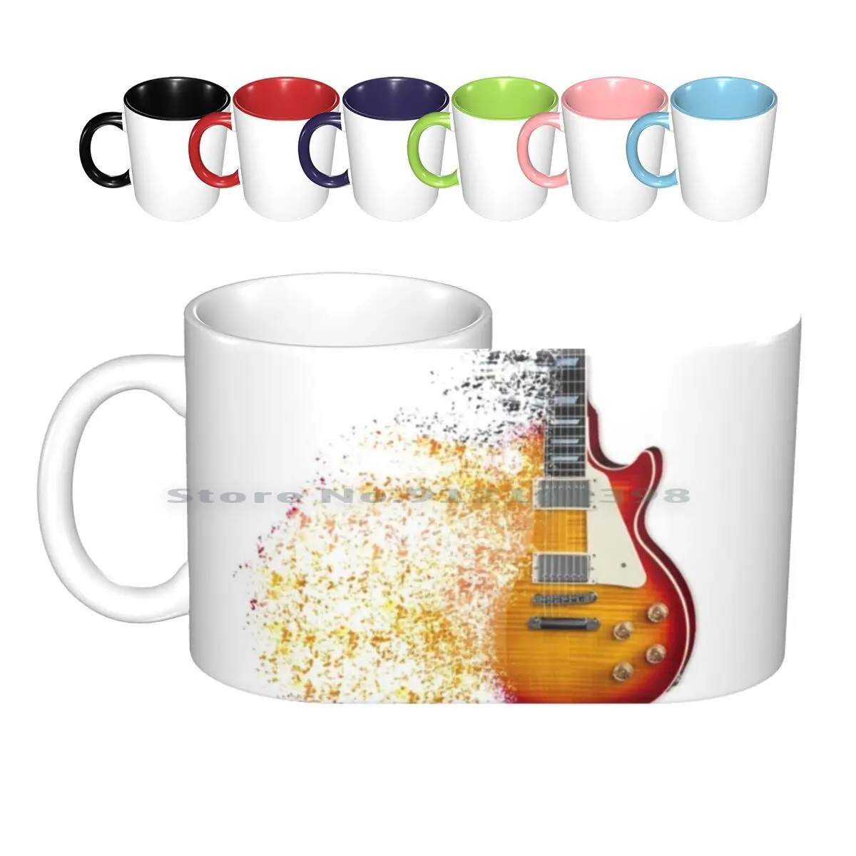 Explosion Ceramic Mugs Coffee Cups Milk Tea Mug Epiphone Guitar Explosion Music Country Classic Burst Musician Creative