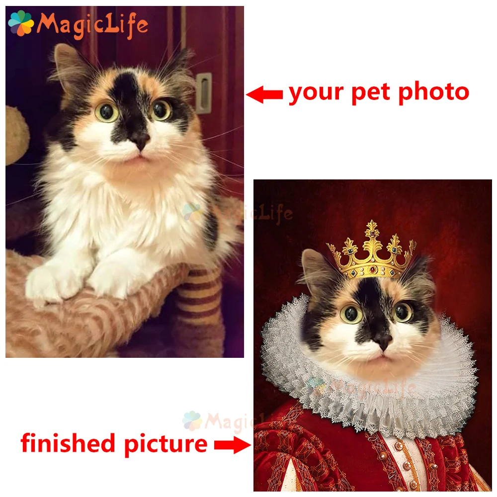 Custom Pet Cat Posters Princess Animals Vintage Dog Poster Wall Art Canvas Painting Wall Pictures For Living Room Decor Unframed