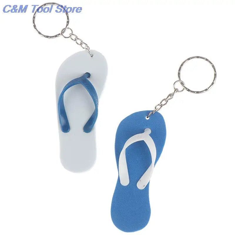 Boat Marine Floating Keychain Buoyant Foam Flip Flops Shaped Key Floats Key Ring Holder Kayak Fishing Slipper Outboard 2Pcs