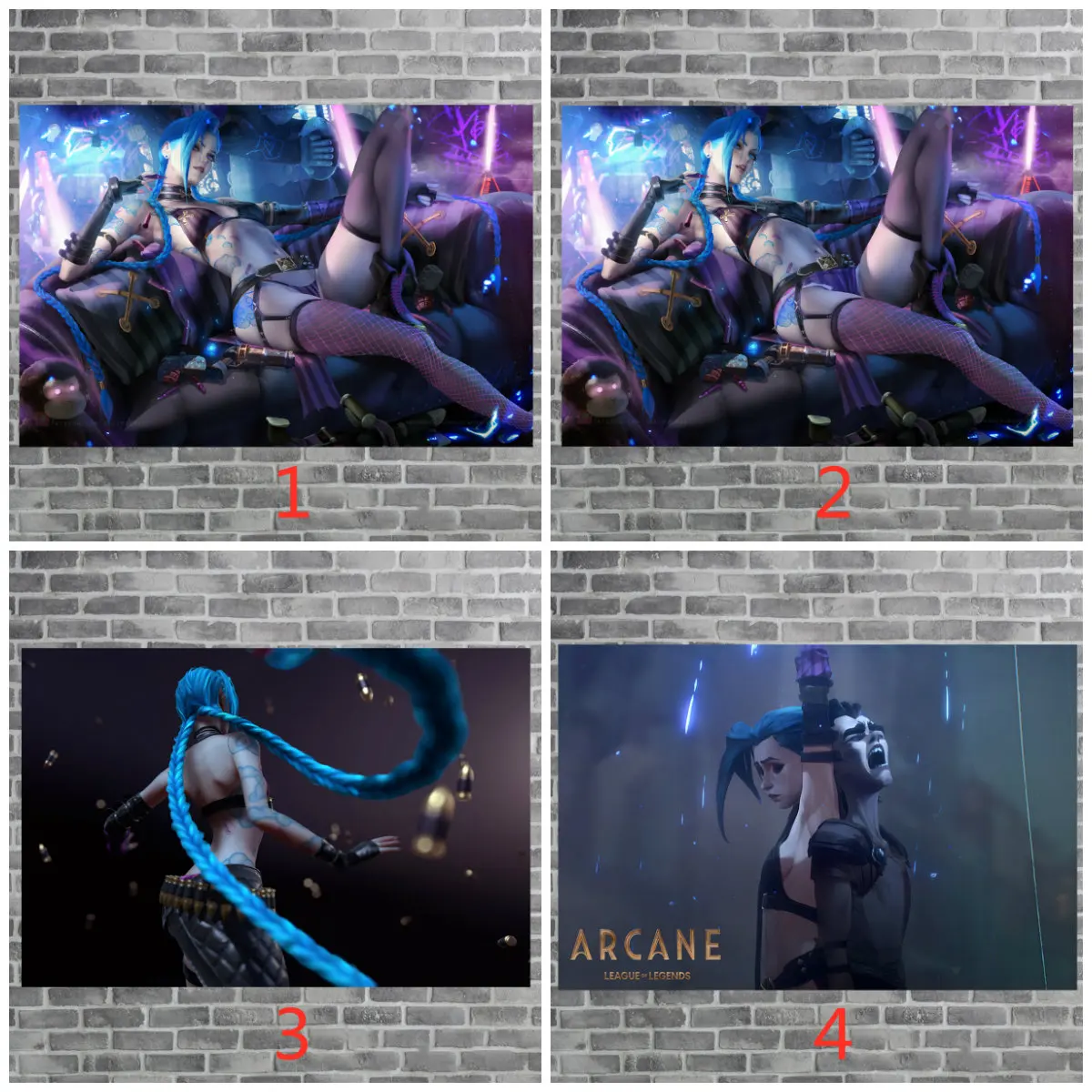 Arcane Jinx League of Legends Game Poster Canvas Painting Anime Posters Room Wall Decor Wall Painting Home Decoration Painting