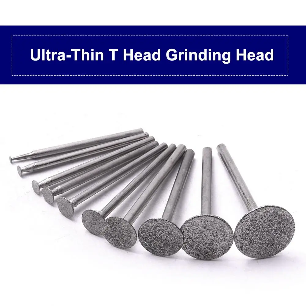 10pcs Dremel Accessories Diamond Mounted Point Grinding Head 2.35mm/3mm Shank for Stone Jade Carving Polishing Engraving Tools