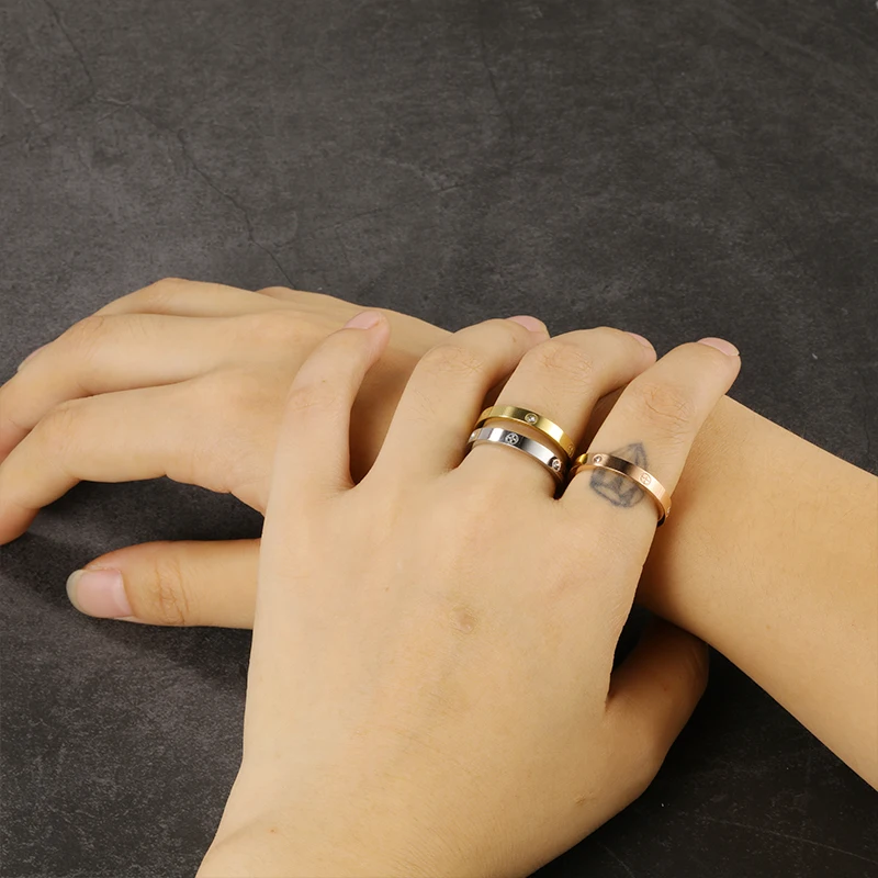 Korean Style Simplify Stainless Steel Ring For Teens Do Not Fade Lovers Ring Fashion Jewelry