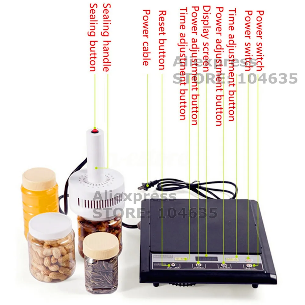 500E Cầm Tay Điện Từ Liên Tục Cảm Ứng Máy Hàn Miệng Túi Điện PE Nhựa Thủy Tinh Chất Liệu Nhôm Kín Máy