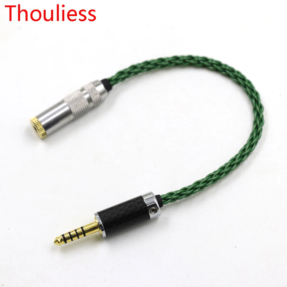 

Thouliess Carbon Fiber Audio Cable 4.4mm Male to 3.5mm TRRS Balanced Female HIFI Adapter Wire Use Adapter Converter Plug