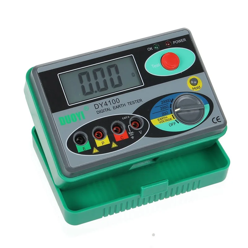 Megohmmeter 0-2000 Ohm Real Digital Earth Tester DY4100 Ground Resistance Tester Meter