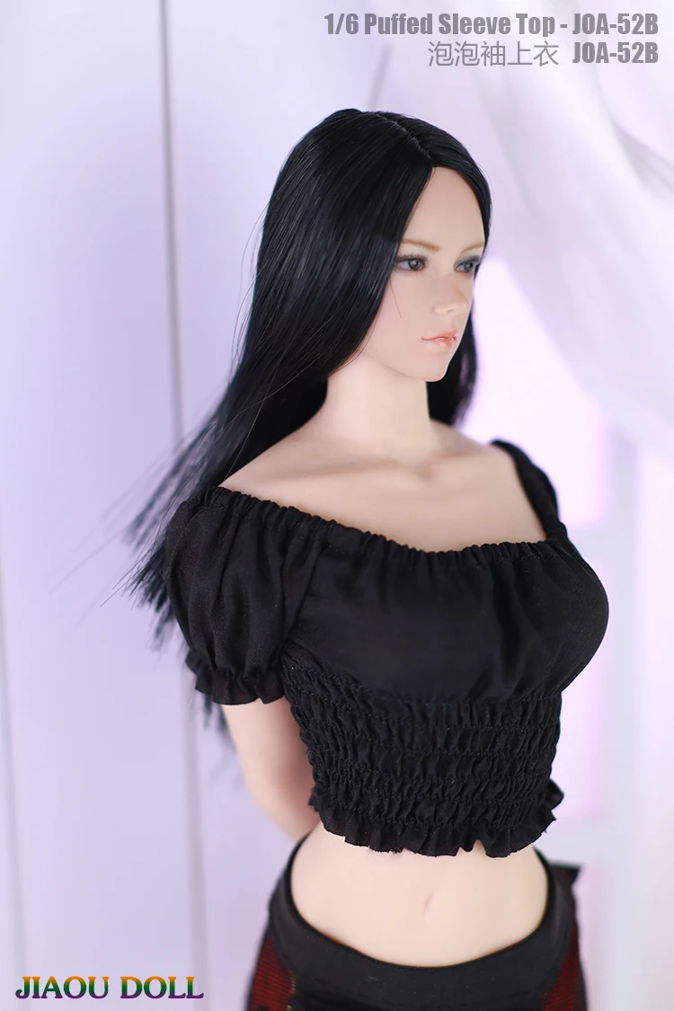 1/6 JIAOU DOLL JOA-52 Puff Short Sleeve Top Female Clothes Fit 12\'\' Female Action Figure Bodys
