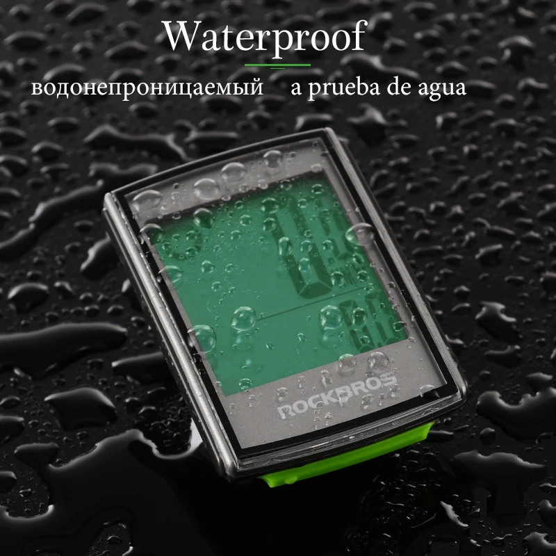 ROCKBROS Waterproof Bicycle Computer LCD Backlight Stopwatch Wireless Cycling Bike Computer Speedometer Odometer MTB Accessories