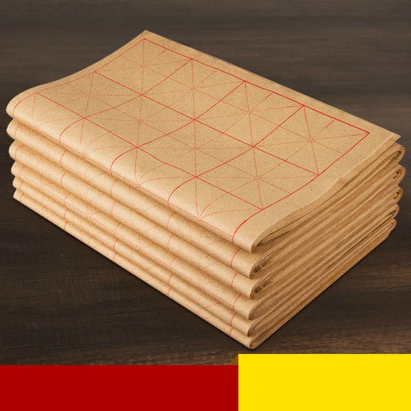 250pcs Chinese Calligraphy Paper Bamboo Xuan Paper with Grids Chinese Raw Rice Paper for Beginner Calligraphy Practice Supply