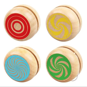 Free ship 4 assorted patterns 12x Wooden Yoyo Wooden Toys for Children Kids Birthday Prizes Party Pinata Gift Bag Fillers