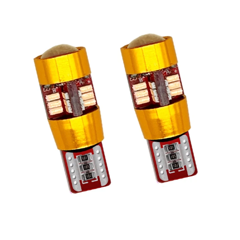 2Pcs T10 3014 27SMD Reading Door Tail Turn Signal Lamp White LED Car Width Light Bulb Automobiles Light-emitting Diode Dome