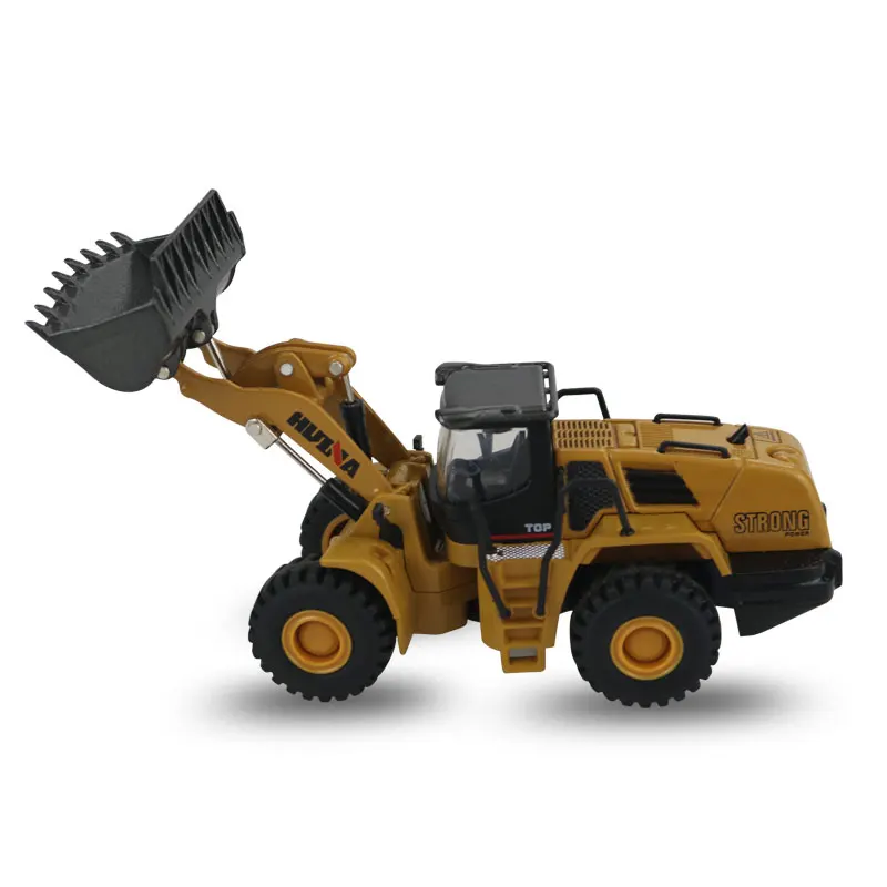 Huina High Simulation 1:60 Alloy Wheel Loader Loading Machine Model Movable Joint Boys Children New Year Kid Christmas Gift Toys