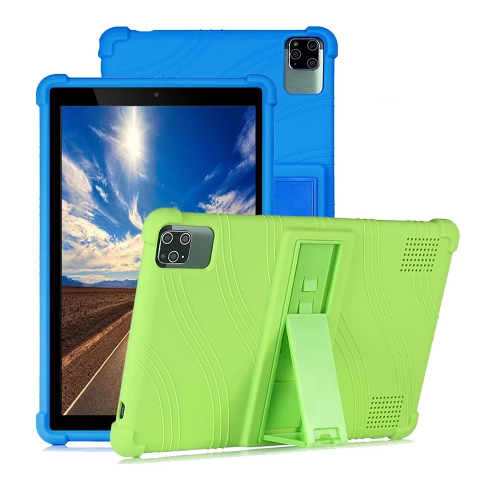 For Android Tablet 8 Octa-core 10.1 Inch protective Silicone shockproof solid color back cover Case Tablet tablet pc