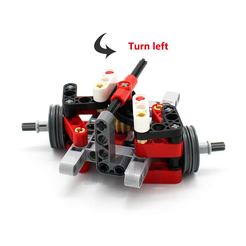 MOC High-Tech Car Drive Front Suspension Steering System Set Compatible Power Functions Servo Motor Building Blocks DIY Toy Gift