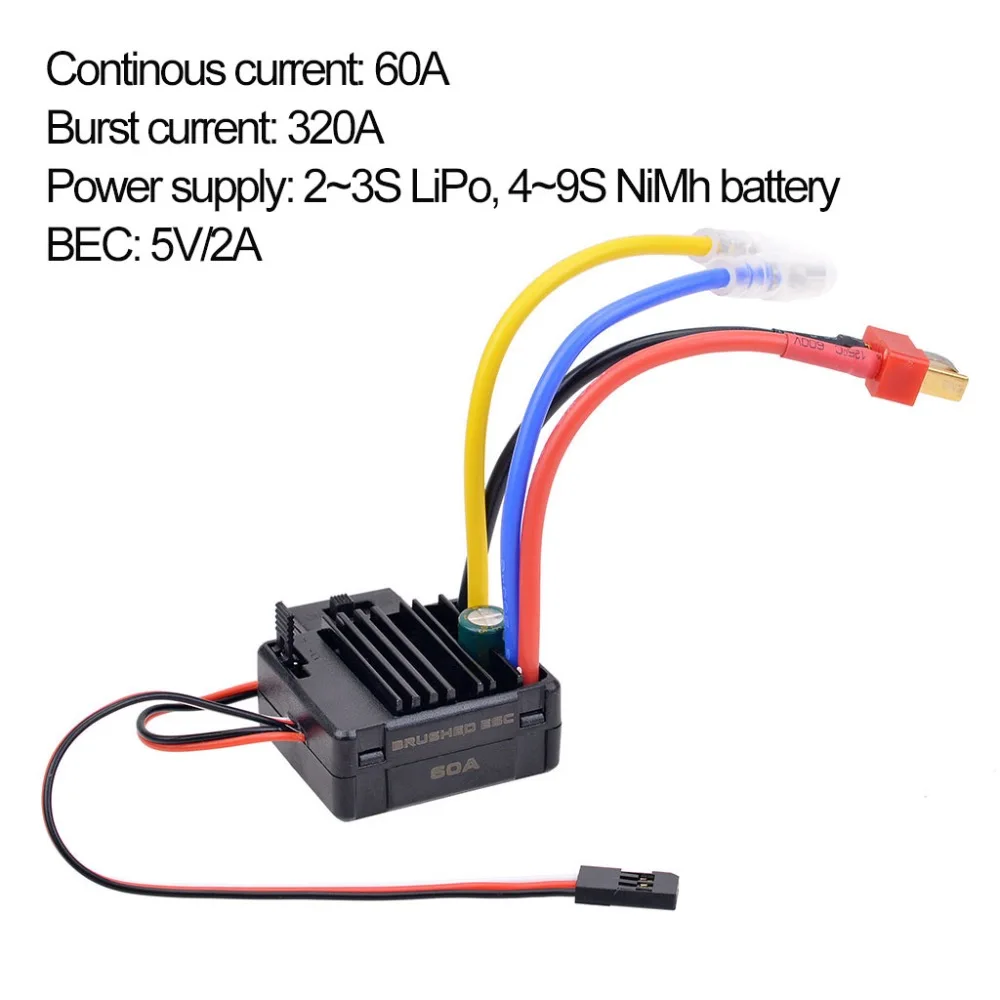 SURPASS HOBBY Combo 540 Brushed Motor 13T 17T 21T 23T 27T 35T 45T 55T 80T with 60A ESC for 1/10 RC Off-road Racing Car Truck