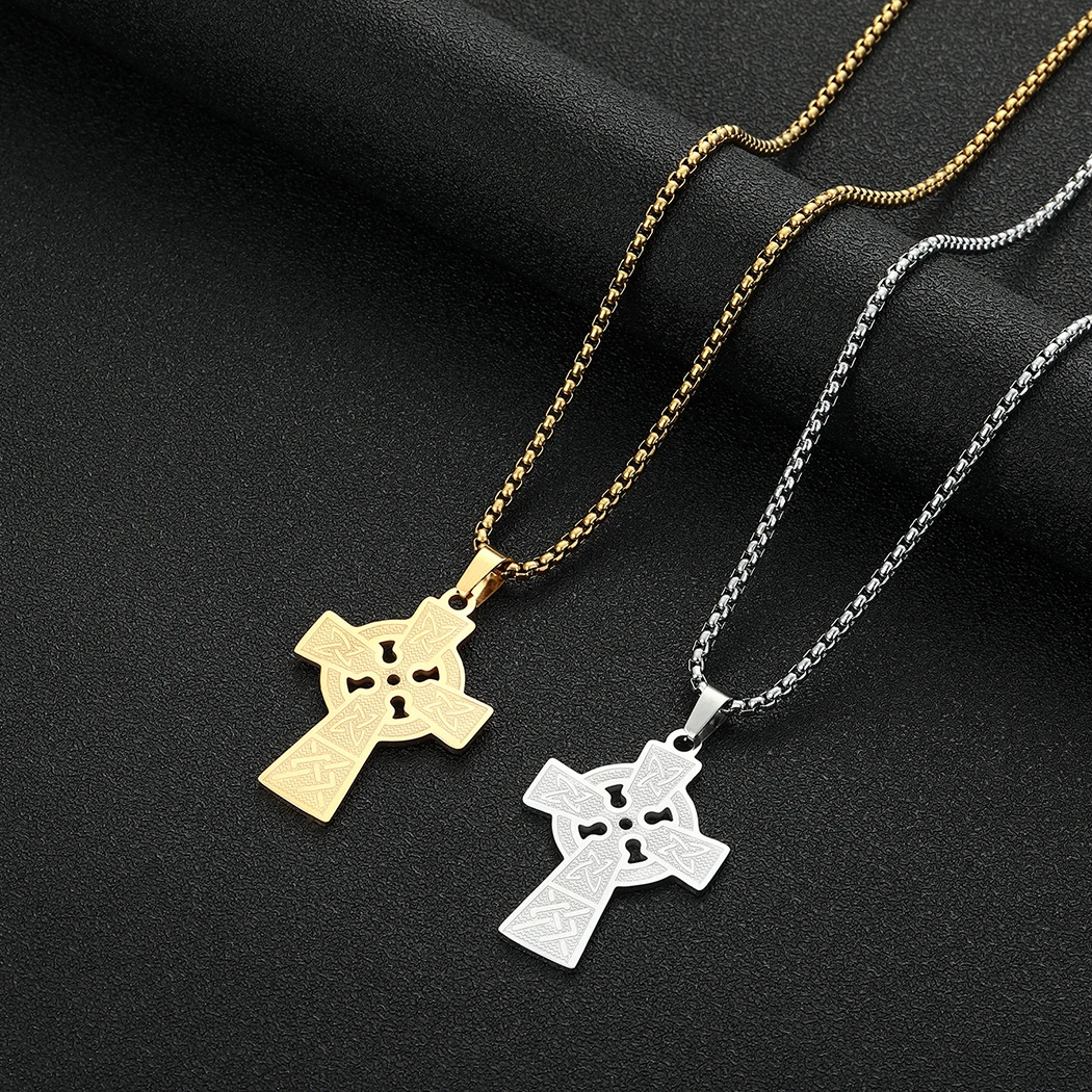 Kinitial Fashion Armenian Cross Knot Necklace Talisman Solar Celtics Armenian Druid Amulet Pendants Necklaces Choker Jewelry