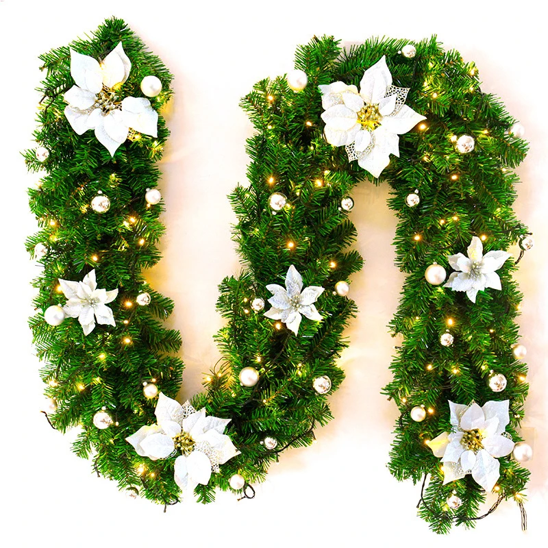 Rattan Christmas Wreath Pendant and Drop Ornaments, Christmas Decoration Supplies, 2.7 m, PVC