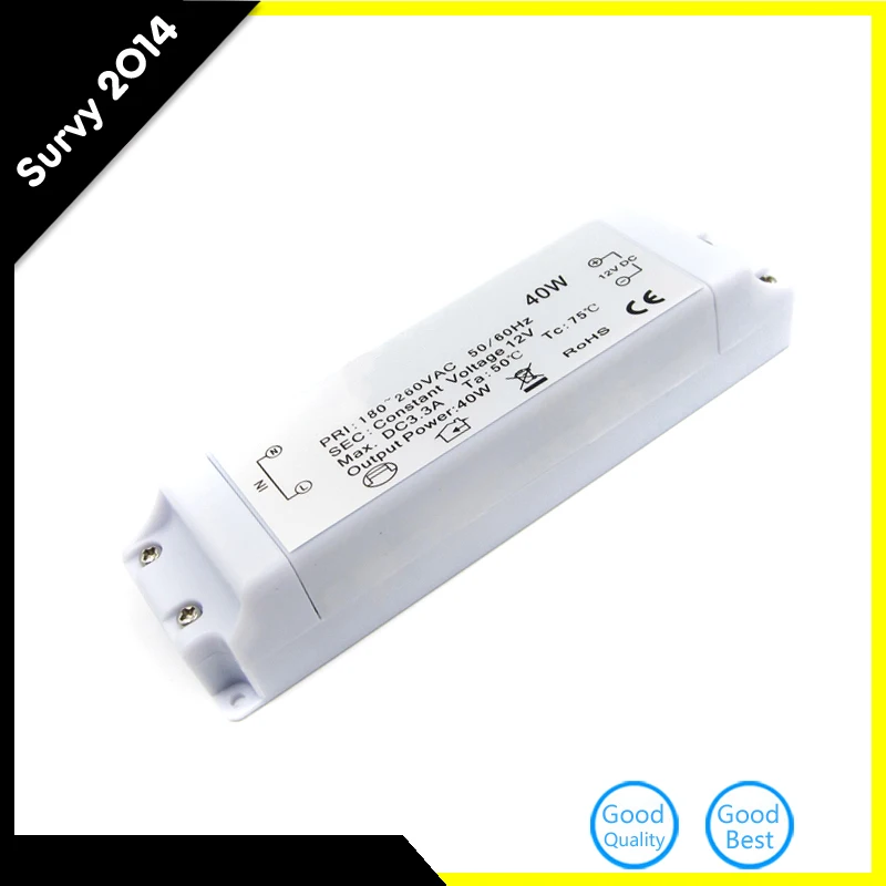 DC 40W DC 12V 3.3A LED Driver power supply Transformer For MR16/MR11 LED Lighting diy electronics