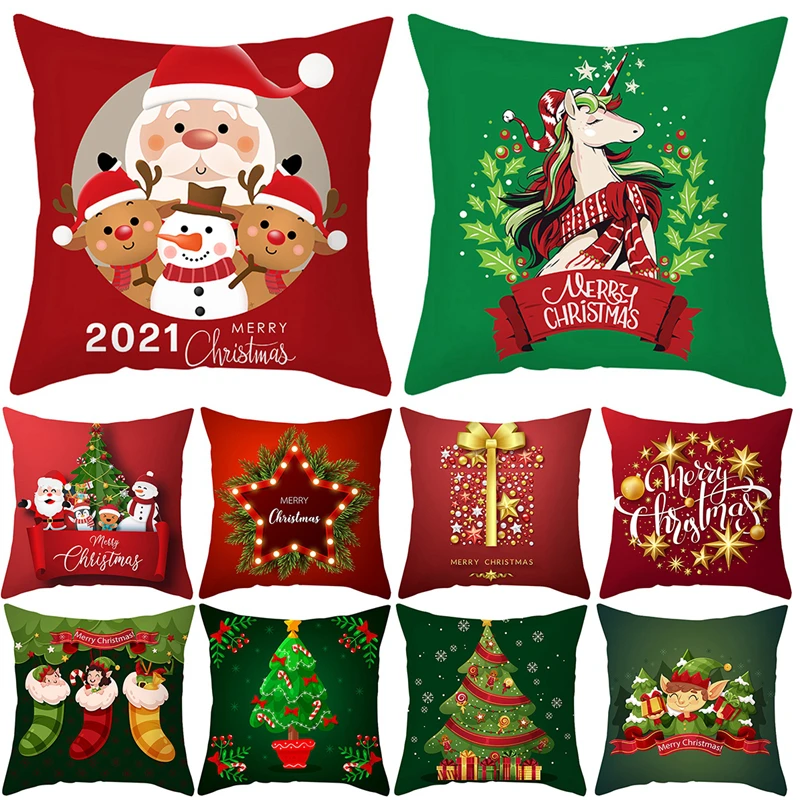 Funda de cojín navideña para decoración del hogar, adorno de Navidad, regalos de Navidad, Feliz Año Nuevo, 2023, 2024