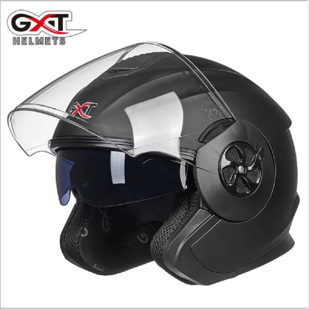

GXT Men's Motorcycle Helmet big Visor & sunglasses Motocross Accessories Electric Bicycle Bike Open Face Helmets Washable Lining