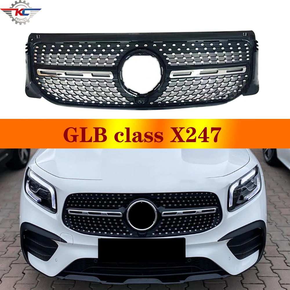 

Diamond Grille For GLB class W247 2019-IN Car Front Bumper Grills Lips ABS Silver Black GT Grilles