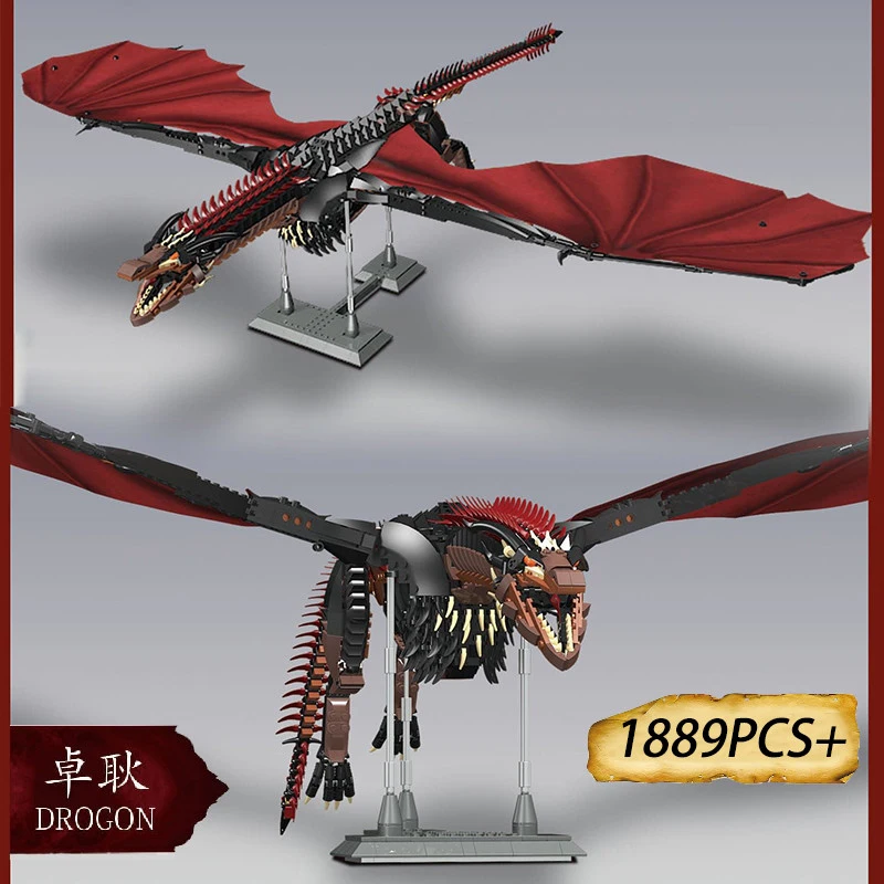 New Thrones Dragon Viserion Mother Black Death Balerion Anime Action Figures DIY Building Blocks Toys For kids Gifts