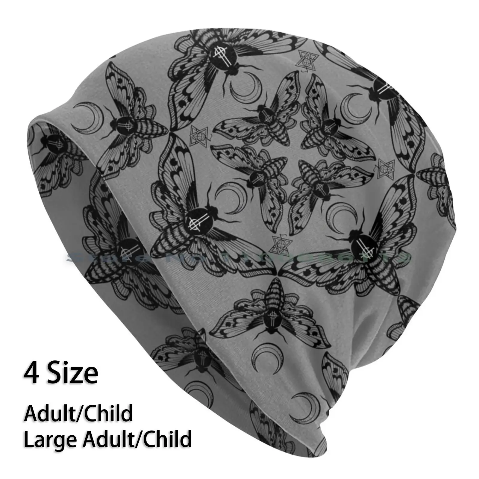 Ghost Cirice Moth Kaleidoscope Beanies Knit Hat Ghost Bc Moth Music Band Fanart Pattern Logo Papa Emeritus Nameless Ghoul Moon