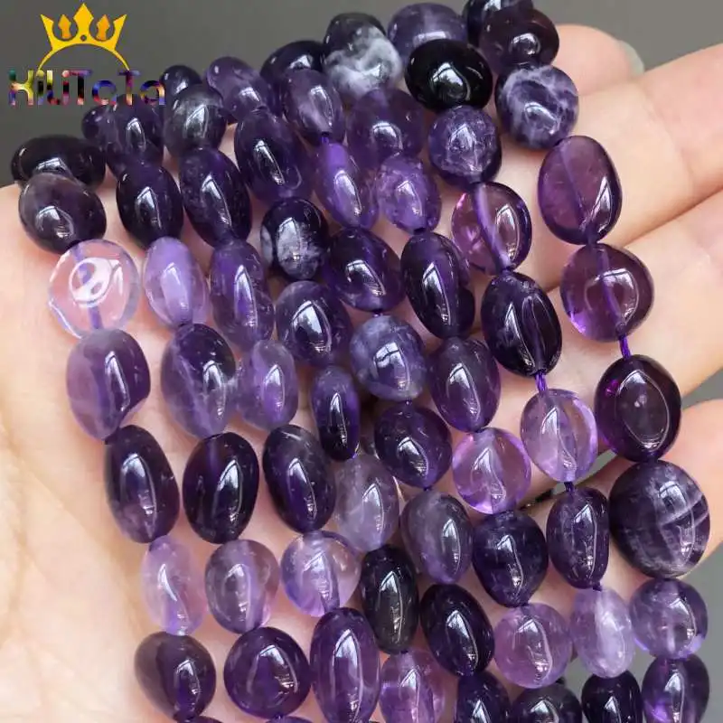 8-10mm Irregular Purple Amethysts Crystal Beads Natural Loose Beads For Jewelry Making DIY Ear Studs Bracelet Accessories 15''