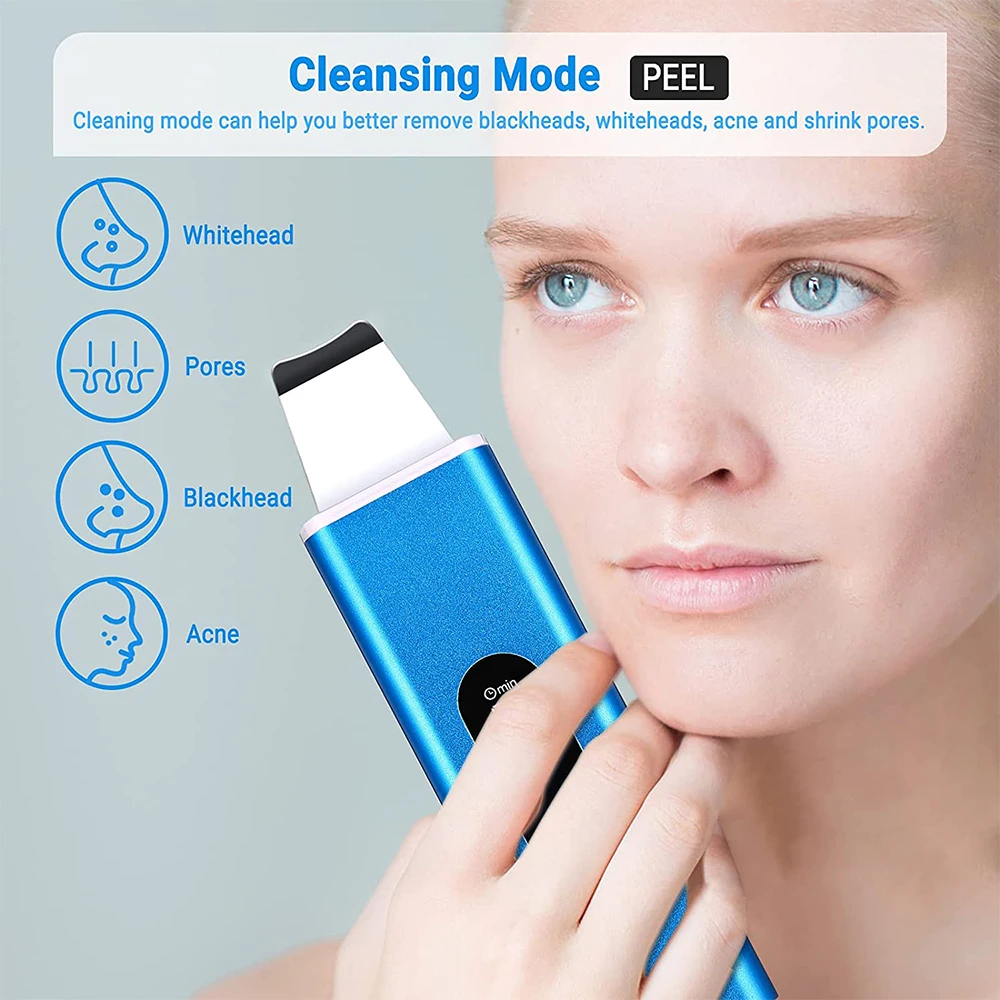 Micro Huidige Ultrasound Facial Spatel Gezicht Peeling Ultrasone Huid Scrubber Cavitatie Peeling Schop Mee-eter Acne Remover