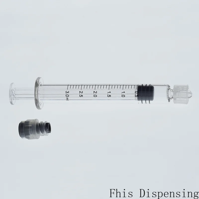 3 مللي حقنة بقفل لور (مكبس رمادي) مع 23G إبرة قابلة لإعادة الاستخدام حزمة من 2