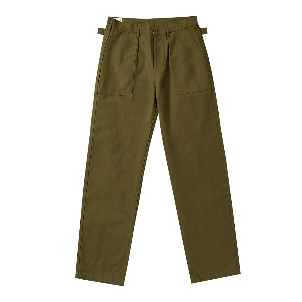 Loose Straight-leg Pants Mens Amekaji Solid Color Casual Pants Simple Vintage Trousers Men