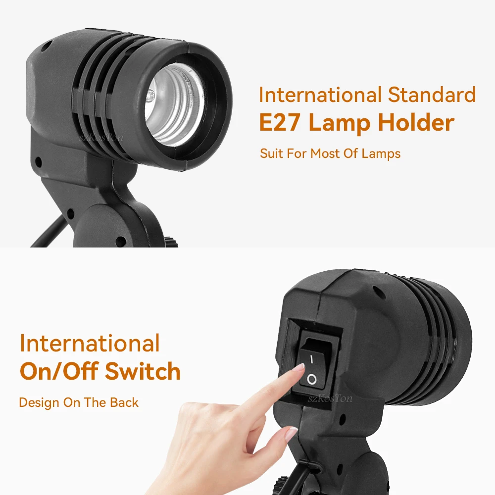 E27โคมไฟ1.8M สายเคเบิล2Pcs หลอดไฟขาตั้ง EU/US ปลั๊ก Socket สำหรับร่มภาพผู้ถือแสงหลอด Mount