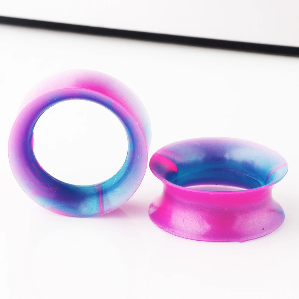JUNLOWPY Soft Silicone Ear Gauges Flesh Tunnels Lobe Plugs Stretchers Expander Double Flared Tragus Body Piercing Jewelry 6-25mm