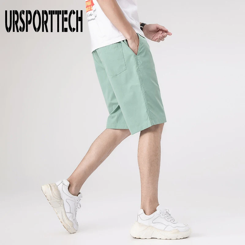 URSPORTTECH 2024 Summer Clothing Shorts Men Casual Sportswear Short Homme Men Knee Length Summer Mens Beach Shorts Male Boy