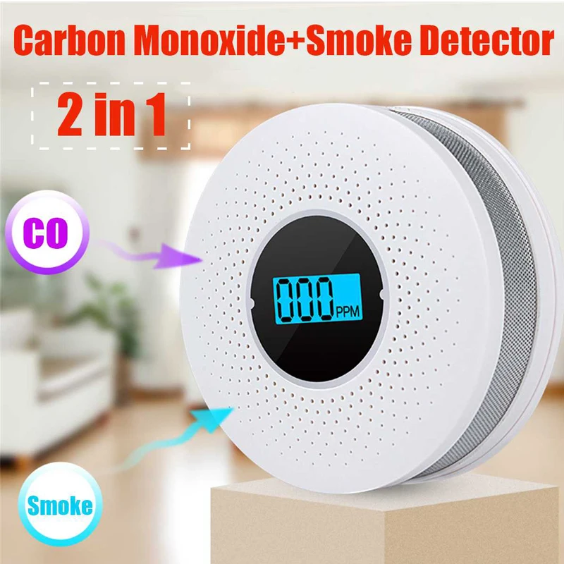 Imagem -02 - Digital Gás Smoke Alarm co Monóxido de Carbono Detector Voz Aviso Sensor Home Security Protection em 1