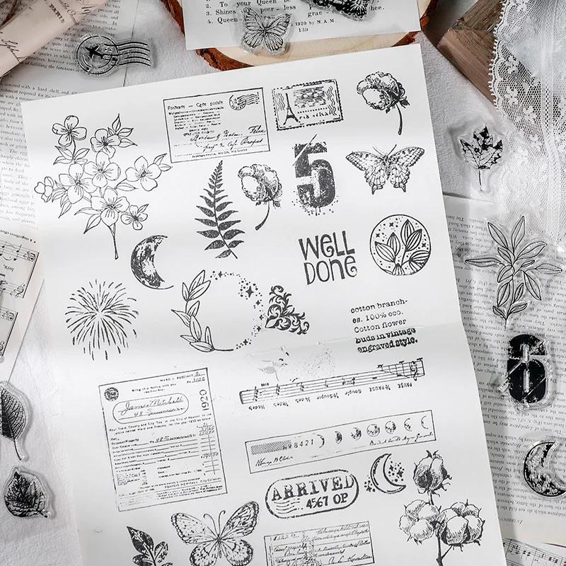 Plants Flower Butterfly Clear Rubber Stamp For Card Making Decoration And Scrapbooking