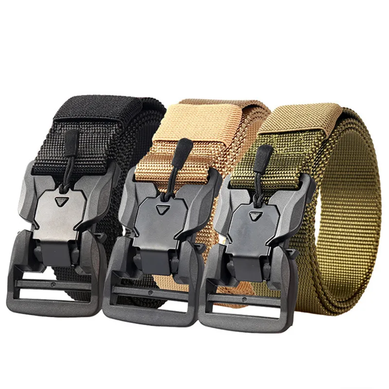 2024 New Outdoor Hunting Belt Plastic Magnetic Buckle Nylon Tactical Belt Leisure All-match Belt