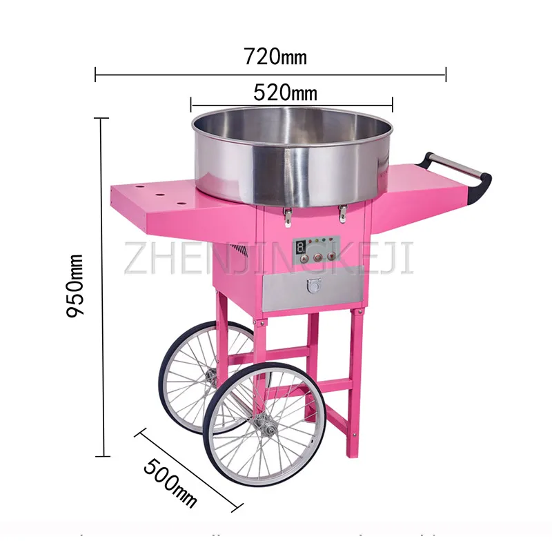 Cotton Candy Machine Cart  Portable Set Up A Stall Electric Commercial Fully Automatic Home Cotton Sugar Production Equipment 12