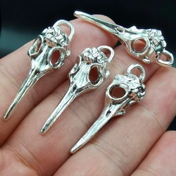 Antiquing 10pcs raven skull Bird skull Pendants Charms Necklace Tibetan Pendants Antique Jewelry Making DIY Handmade Craft