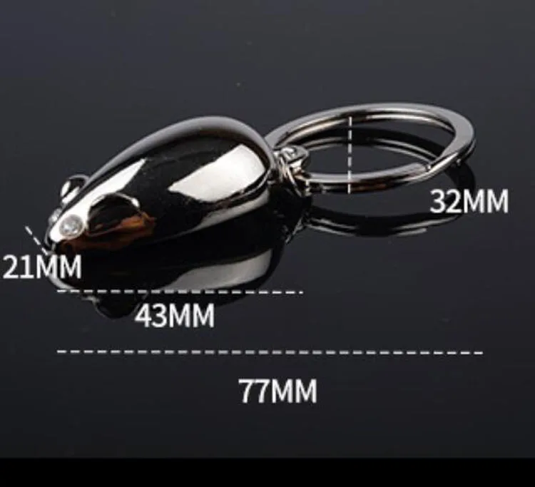 Mouse Key Chain - High Quality Metal Keychain Drop Ring Keyring Key Chain for men and women Gift jewelry 17337 no chain