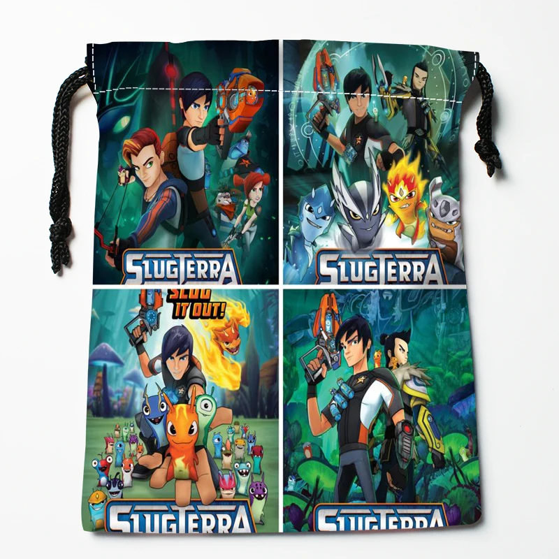 New Slugterra Anime Drawstring Bags Dust-Proof Fashion Print Fabric Storage Bags Boys Girls Birthday Gift Bag Size 18X22cm