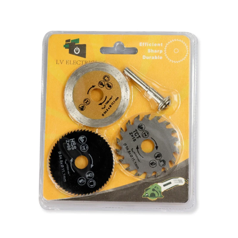 3Pcs/set 54.8mm Saw blade High Quality Mini circular Saw blade wood cutting blade